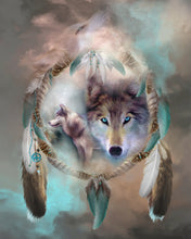 Charger l&#39;image dans la galerie, Broderie Point de Croix - Loups et Plumes