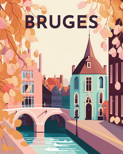 Broderie Diamant - Affiche Poster Bruges