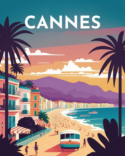 Broderie Diamant - Affiche Poster Cannes