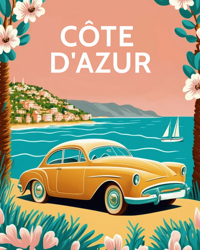 Broderie Diamant - Affiche Poster Côte d'Azur