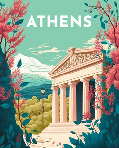 Broderie Diamant - Affiche Poster Athènes