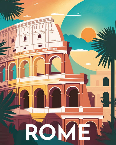 Broderie Diamant - Affiche Poster Rome