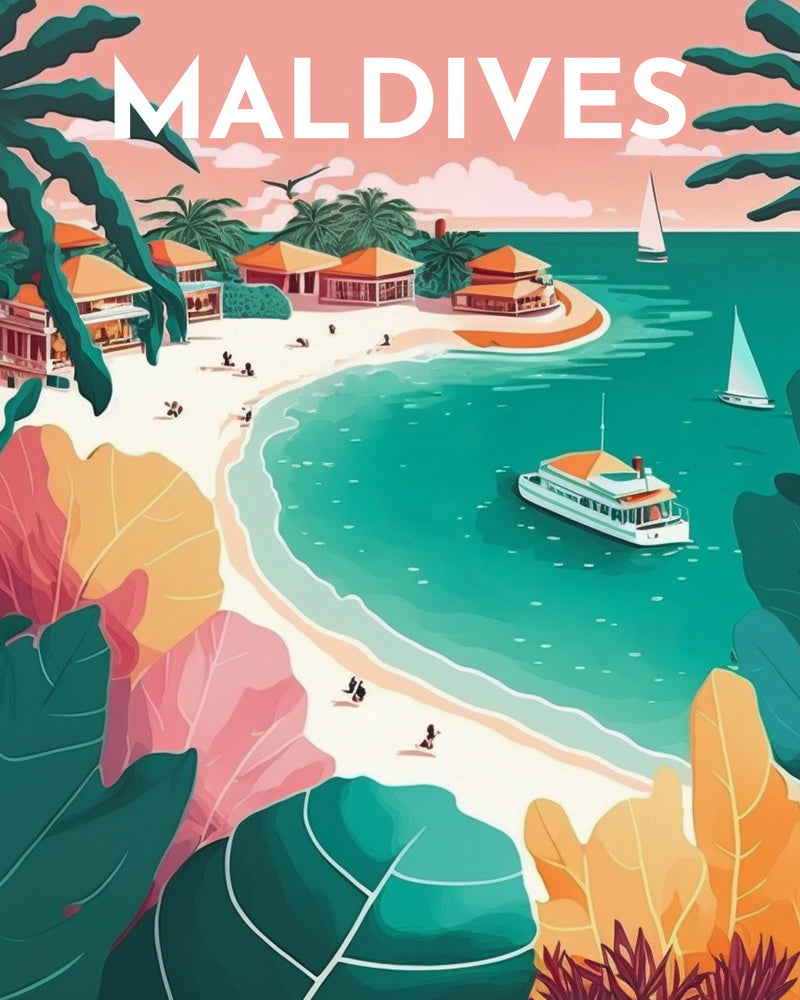 Broderie Diamant - Affiche Poster Maldives