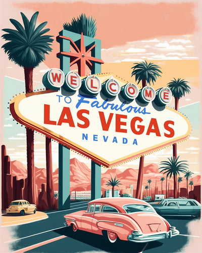 Broderie Diamant - Affiche Poster Las Vegas