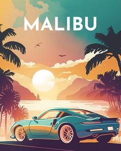 Broderie Diamant - Affiche Poster Malibu