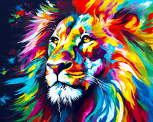 Charger l&#39;image dans la galerie, Diamond Painting - Broderie Diamant - Lion Coloré Abstrait