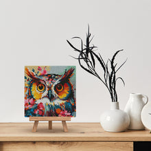 Charger l&#39;image dans la galerie, Mini Diamond Painting 25x25cm - Hibou Fantaisie et Fleurs