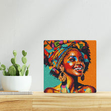 Charger l&#39;image dans la galerie, Mini Diamond Painting 25x25cm - Reine Africaine Pop Art