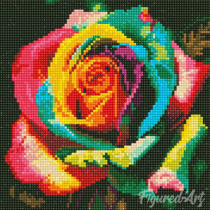 Mini Diamond Painting 25x25cm - Rose Multicolore