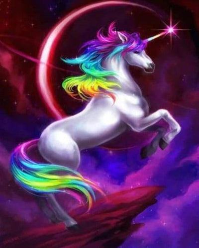 Broderie Point de Croix - Licorne et Eclipse