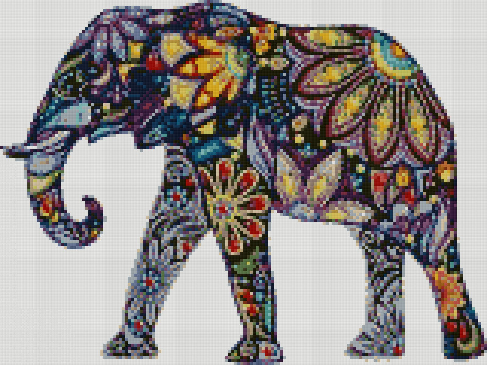 Kit diamond painting, éléphant - 40 x 50 cm - Les nouveautés 2024 - 10  Doigts