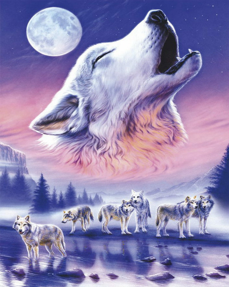 Broderie Diamant - Esprit du loup