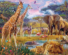 Charger l&#39;image dans la galerie, Broderie Diamant - Animaux dans la savane