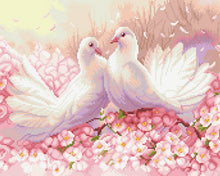 Charger l&#39;image dans la galerie, Broderie Diamant - Couple de Colombes