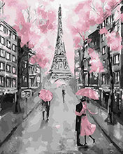 Charger l&#39;image dans la galerie, Broderie Diamant Tour Eiffel et Vie en Rose ville Broderie Romantique romantique | FiguredArt