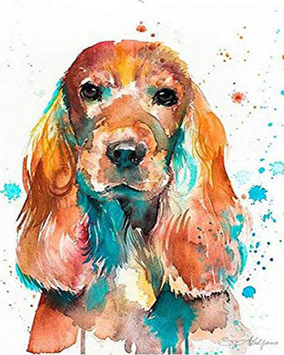 Broderie Diamant Chien aux grandes oreilles animaux chiens | FiguredArt