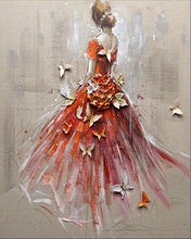 Charger l&#39;image dans la galerie, Broderie Diamant - Diamond Painting Danseuse de dos et papillons