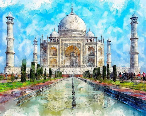 Broderie Diamant - Taj Mahal en couleurs