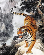 Charger l&#39;image dans la galerie, Broderie Diamant - Tigre en approche
