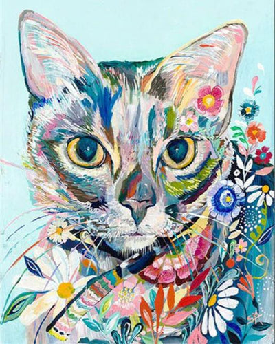Broderie Diamant Chat coloré animaux chats | FiguredArt