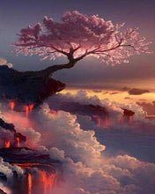 Charger l&#39;image dans la galerie, Broderie Diamant - Diamond Painting Arbre rose et Nuages