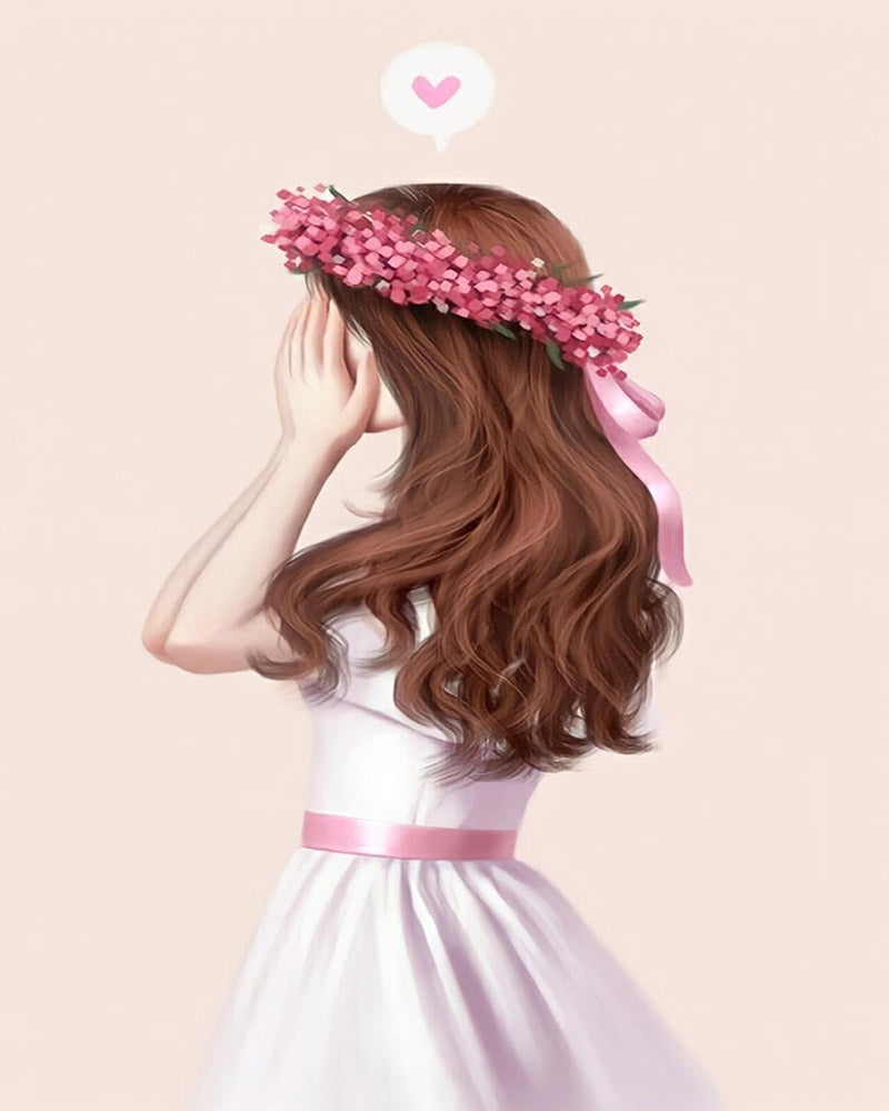 Broderie Diamant - Diamond Painting Fillette de profil