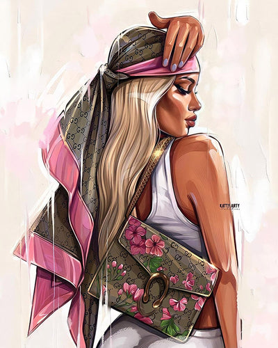 Broderie Diamant - Diamond Painting Femme de profil