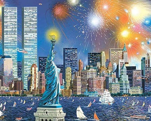 Broderie Diamant Statue de la Liberté à New York ville | FiguredArt