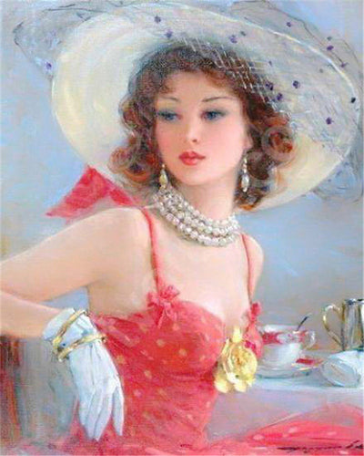 Broderie Diamant - Diamond Painting Elégante en rouge