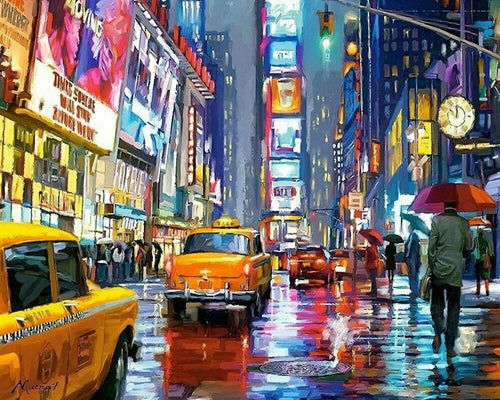 Broderie Diamant - Diamond Painting Timesquare de Nuit
