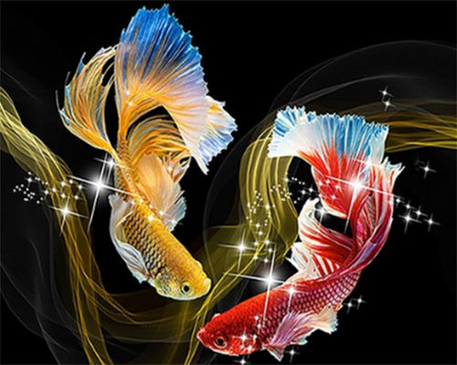 Broderie Diamant - Diamond Painting Duo de poissons