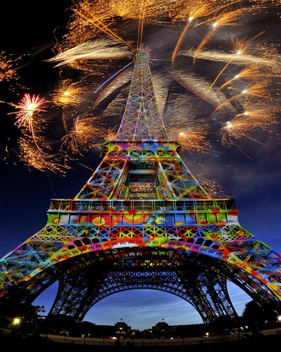 Broderie Diamant - Diamond Painting Feu d'Artifice et Tour Eiffel