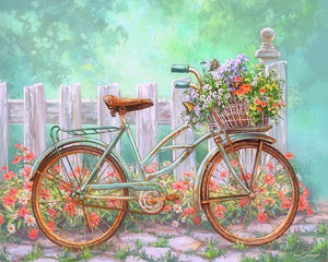 Broderie Diamant - Diamond Painting Bicyclette Fleurie