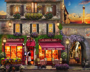Peinture par numéros Au chapeau rouge | Figured'Art complexe nouveautés ville paysages