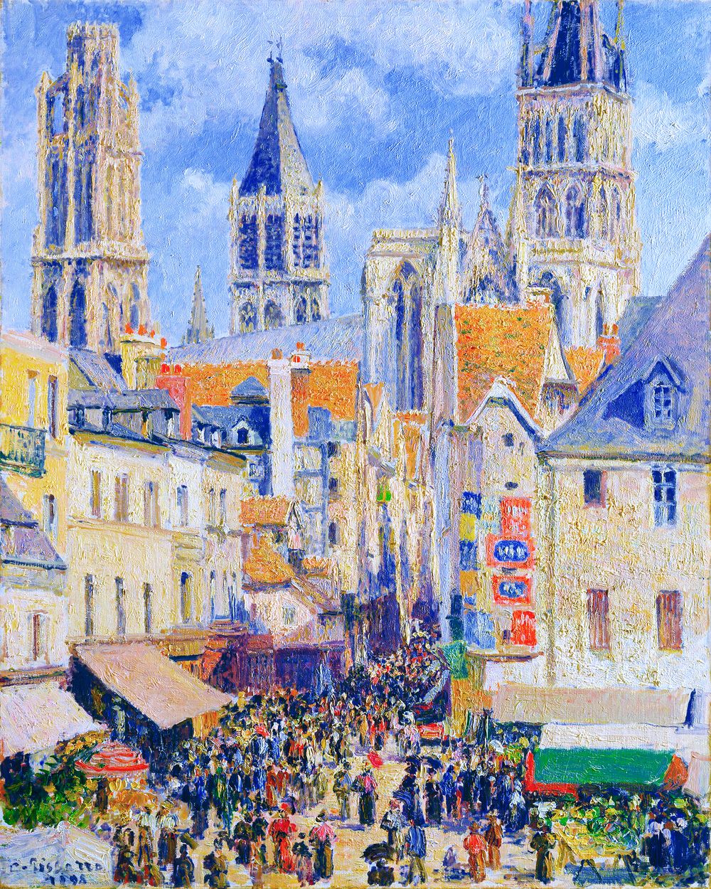 Peinture par numéros Rue de l'Épicerie Rouen Camille Pissarro Figured'Art nouveautés reproduction ville complexe