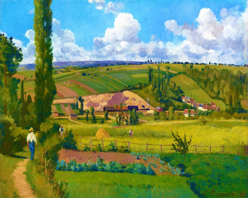 Broderie Point de Croix - Paysage aux Pâtis - Camille Pissarro