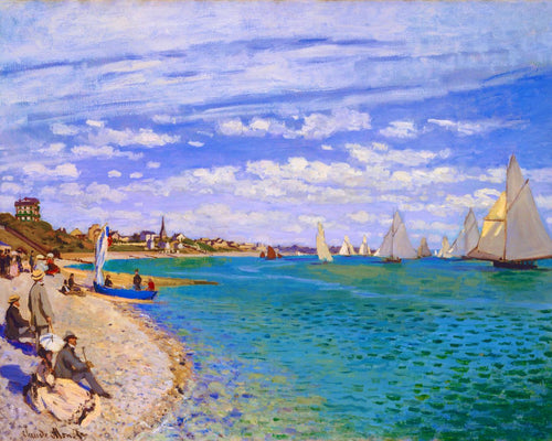 Peinture par numéros Régates à SainteAdresse Monet Figured'Art bateaux nouveautés paysages reproduction intermédiaire