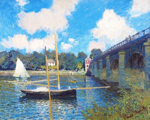 Peinture par numéros Le Pont d'Argenteuil Monet Figured'Art bateaux nouveautés paysages reproduction complexe
