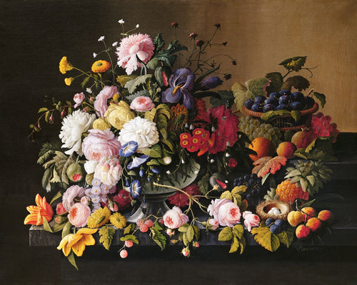 Peinture par numéros Fleurs et Fruits Severin Roesen Figured'Art fleurs nouveautés reproduction intermédiaire