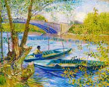 Charger l&#39;image dans la galerie, Broderie Diamant - Diamond Painting La pêche au Printemps, Pont de Clichy - Van Gogh