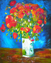 Charger l&#39;image dans la galerie, Broderie Diamant - Diamond Painting Vase avec Coquelicots - Van Gogh
