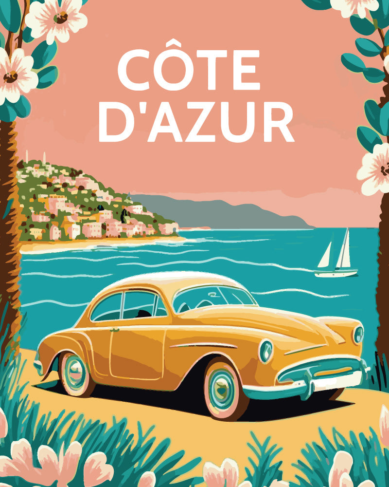 Peinture par numéros - Affiche Vintage Côte d'Azur – Figured'Art