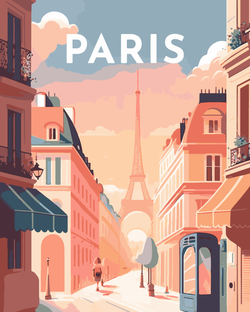 Affiche Paris originale - Tableau vintage 