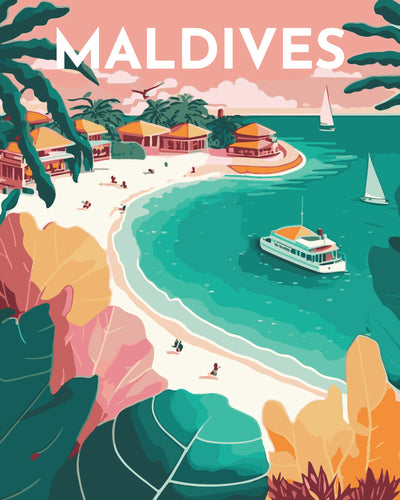 Affiche Vintage Maldives