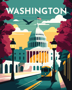 Affiche Vintage Washington