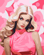 Charger l&#39;image dans la galerie, Peinture par numéros Figured&#39;Art Diva Blonde en Rose