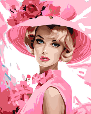 Peinture par numéros Figured'Art Diva au Chapeau Rose