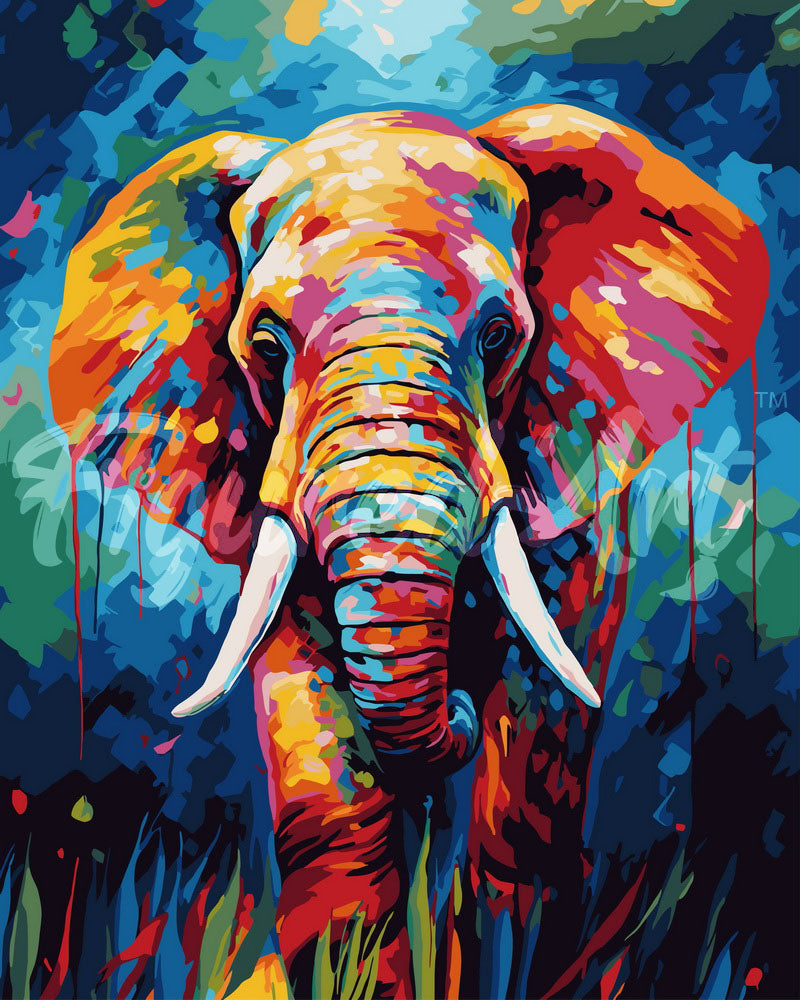 Kit peinture par numéro - « Éléphant impressionniste »