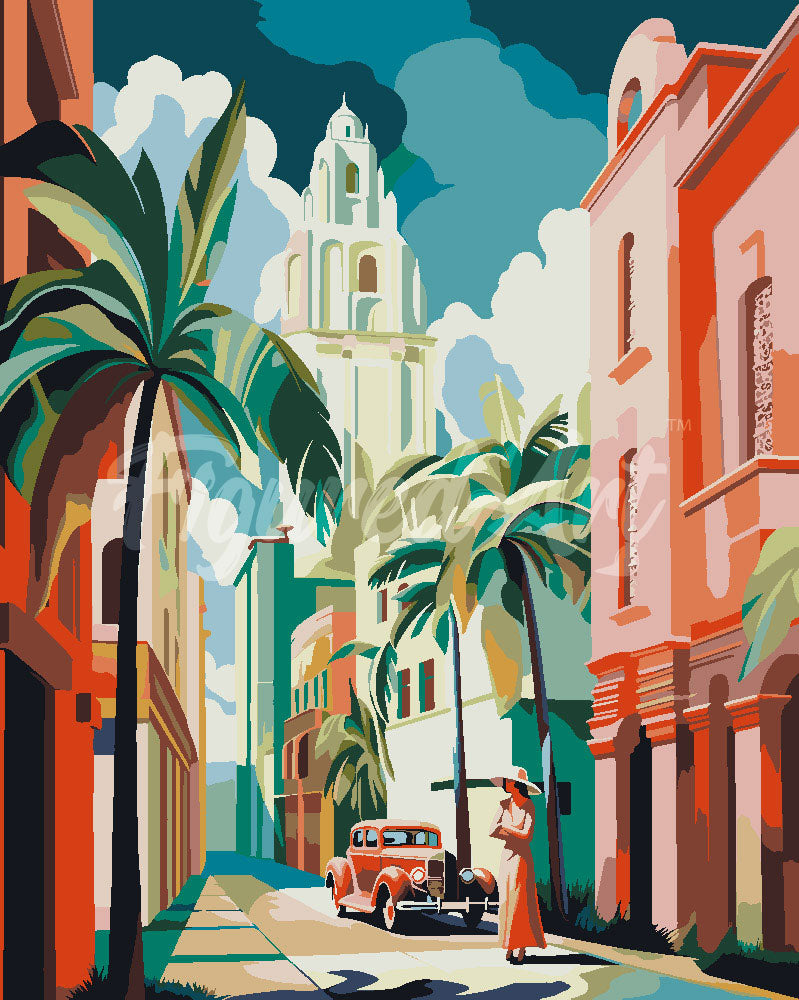 Peinture par numéros Figured'Art Cuba Art Déco