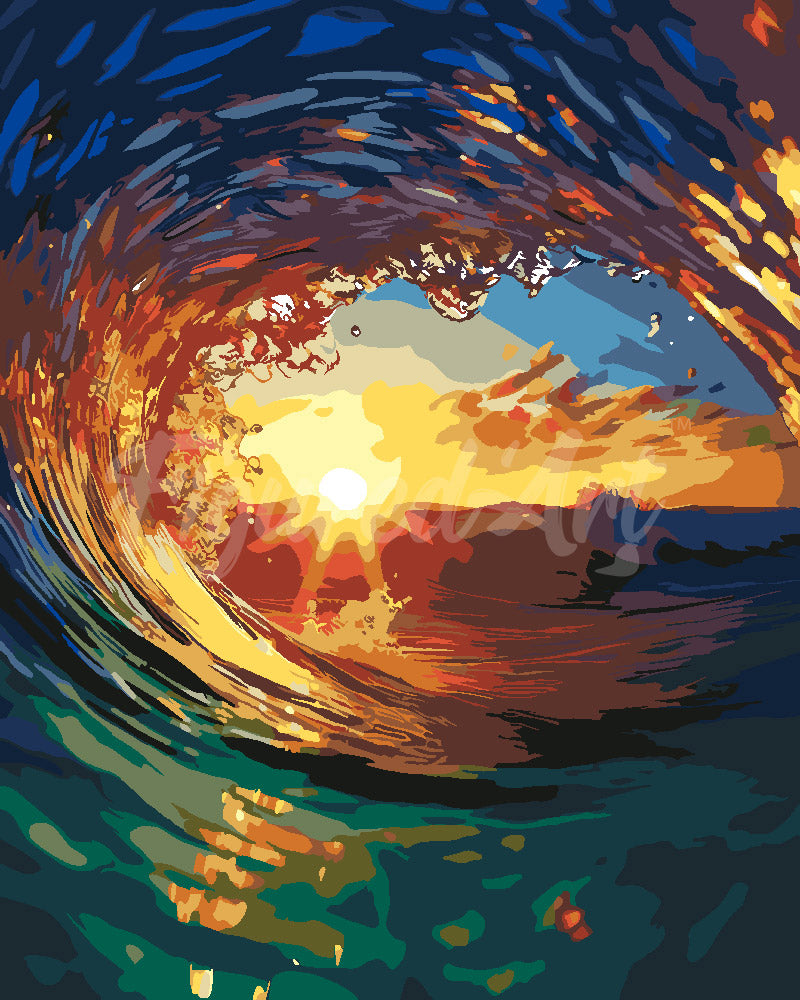 Peinture par numéros - Coucher de Soleil en Forêt – Figured'Art Peinture par numéros - Coucher de Soleil en Forêt – Figured'Art